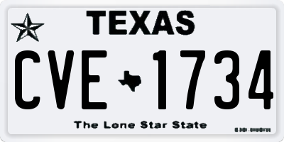 TX license plate CVE1734
