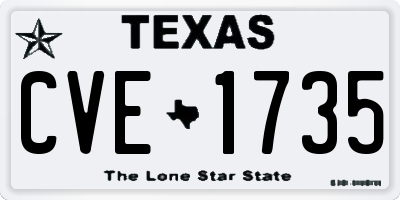 TX license plate CVE1735