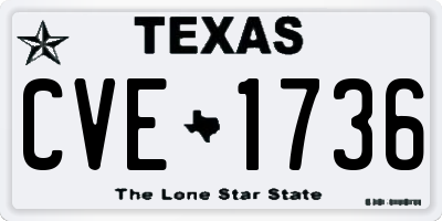 TX license plate CVE1736