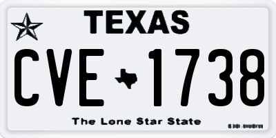 TX license plate CVE1738