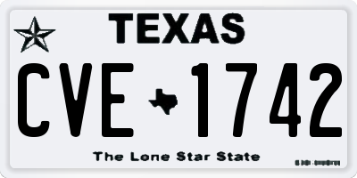TX license plate CVE1742