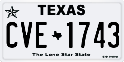 TX license plate CVE1743