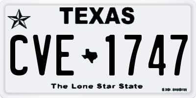 TX license plate CVE1747
