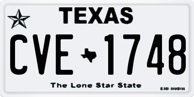 TX license plate CVE1748