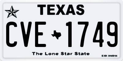 TX license plate CVE1749