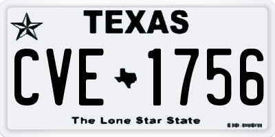 TX license plate CVE1756
