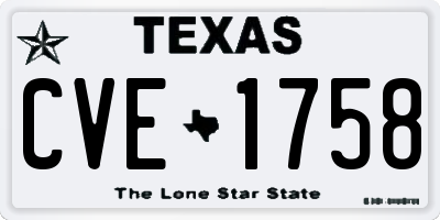 TX license plate CVE1758
