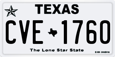 TX license plate CVE1760