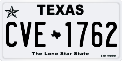TX license plate CVE1762