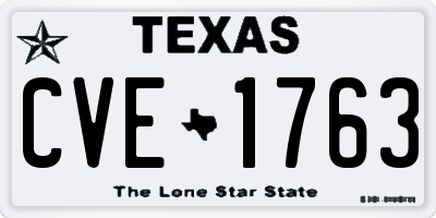 TX license plate CVE1763