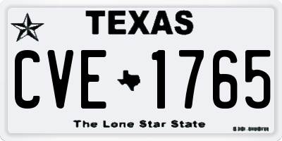 TX license plate CVE1765