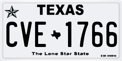 TX license plate CVE1766