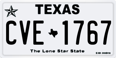 TX license plate CVE1767