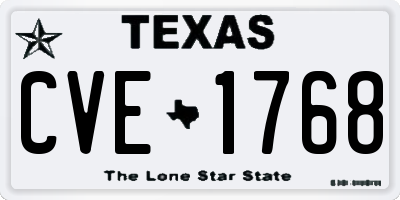 TX license plate CVE1768