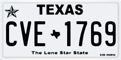 TX license plate CVE1769