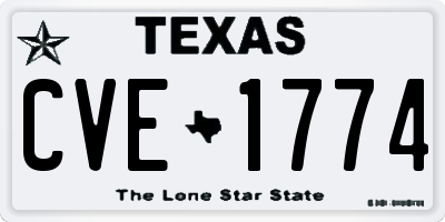 TX license plate CVE1774
