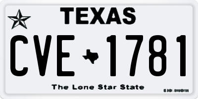 TX license plate CVE1781