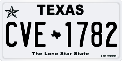 TX license plate CVE1782