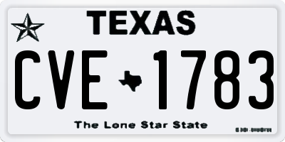 TX license plate CVE1783