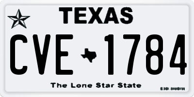 TX license plate CVE1784