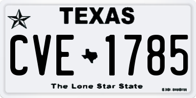 TX license plate CVE1785
