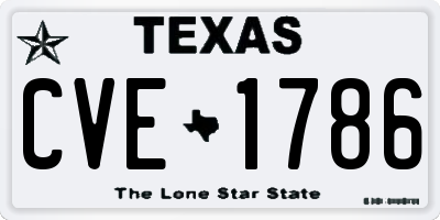 TX license plate CVE1786