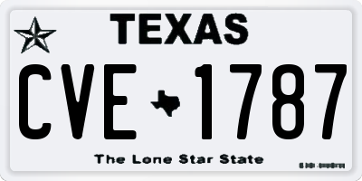TX license plate CVE1787