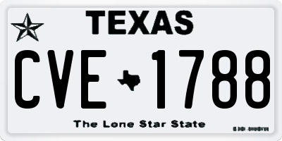TX license plate CVE1788