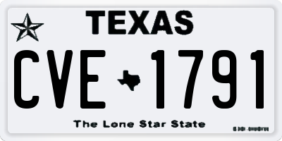 TX license plate CVE1791