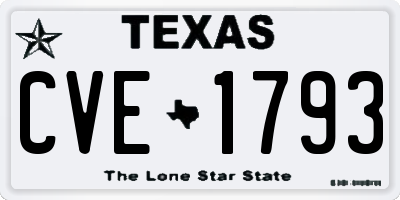 TX license plate CVE1793