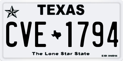 TX license plate CVE1794