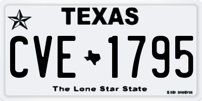 TX license plate CVE1795