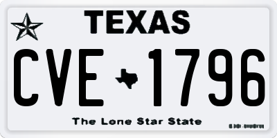 TX license plate CVE1796