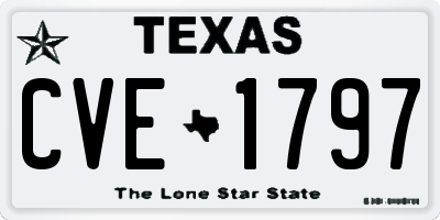 TX license plate CVE1797