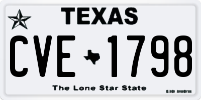 TX license plate CVE1798