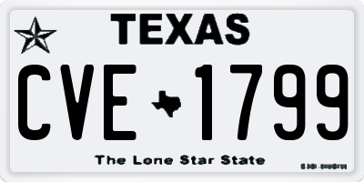 TX license plate CVE1799