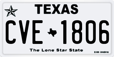 TX license plate CVE1806