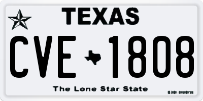 TX license plate CVE1808