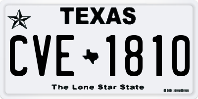 TX license plate CVE1810