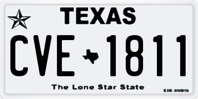 TX license plate CVE1811