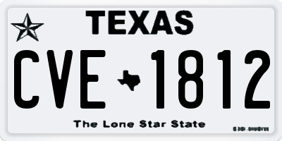 TX license plate CVE1812