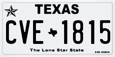TX license plate CVE1815