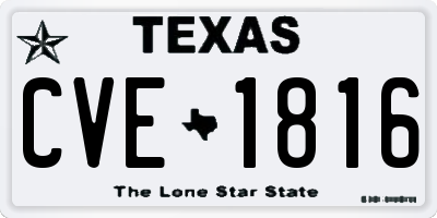 TX license plate CVE1816