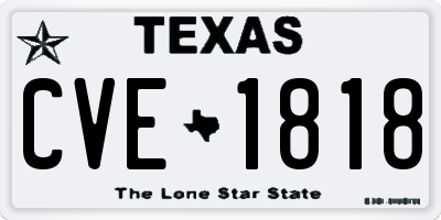 TX license plate CVE1818