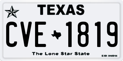 TX license plate CVE1819