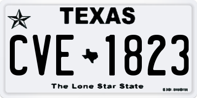 TX license plate CVE1823