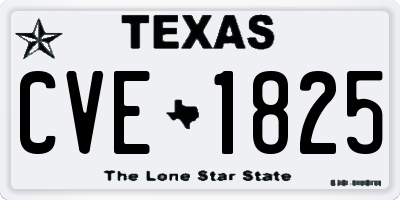 TX license plate CVE1825
