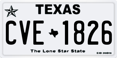TX license plate CVE1826