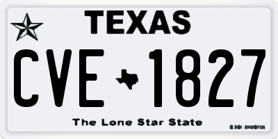 TX license plate CVE1827