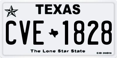 TX license plate CVE1828